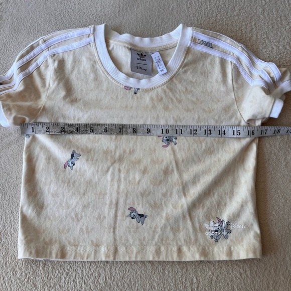 Adidas x Disney Stitch Cream Cropped Tee M Limited Edition - Picture 11 of 14